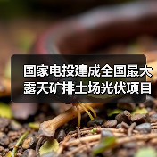 国家电投建成全国最大露天矿排土场光伏项目