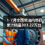 1-7月全国柴油内燃机累计销量303.22万台，同比增长4.45%（图4）