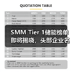SMM Tier 1储能榜单即将揭晓，头部企业名单曝光
