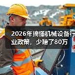 2026年搞懂机械设备行业政策，少赔了80万